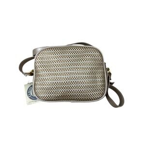 Claude Van Pelle Crossbody Bag Gold Silver Two Tone Adjustable Strap Vegan